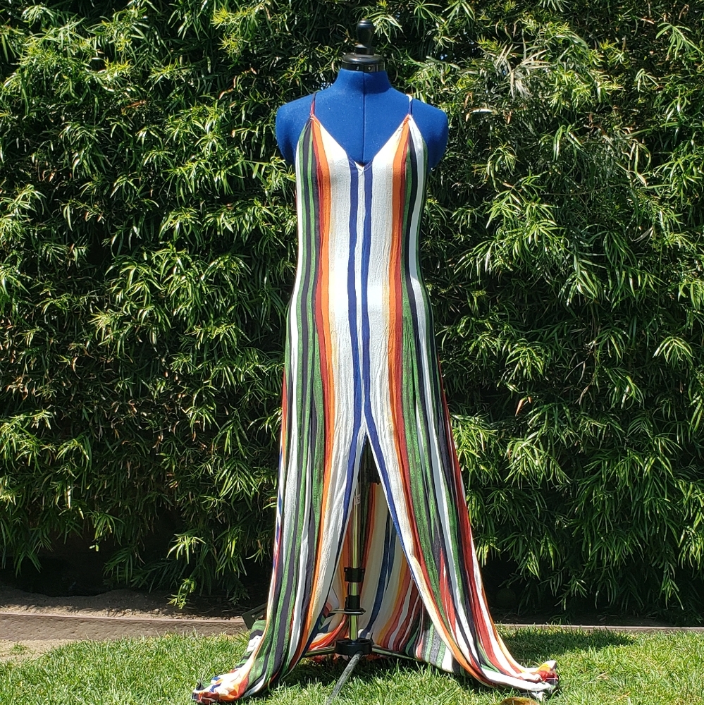 Coloful Striped Maxi Dress